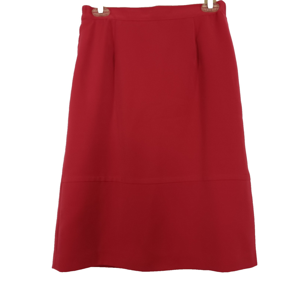 Sag Harbor Women's 2Pc Jacket & Skirt Suit Red w/White Trim, Sz 10, Lined, Chic - Picture 4 of 16